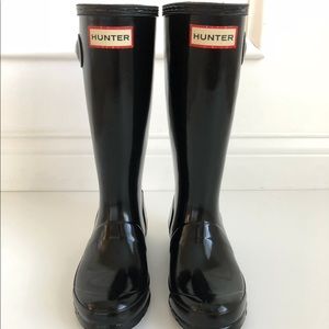 Kids Original Gloss Black Hunter Boots